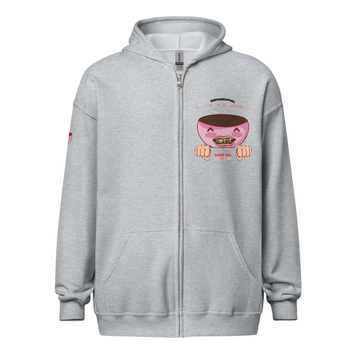 "Keep Punchin'! Sospwa" Zip-Up Jacket