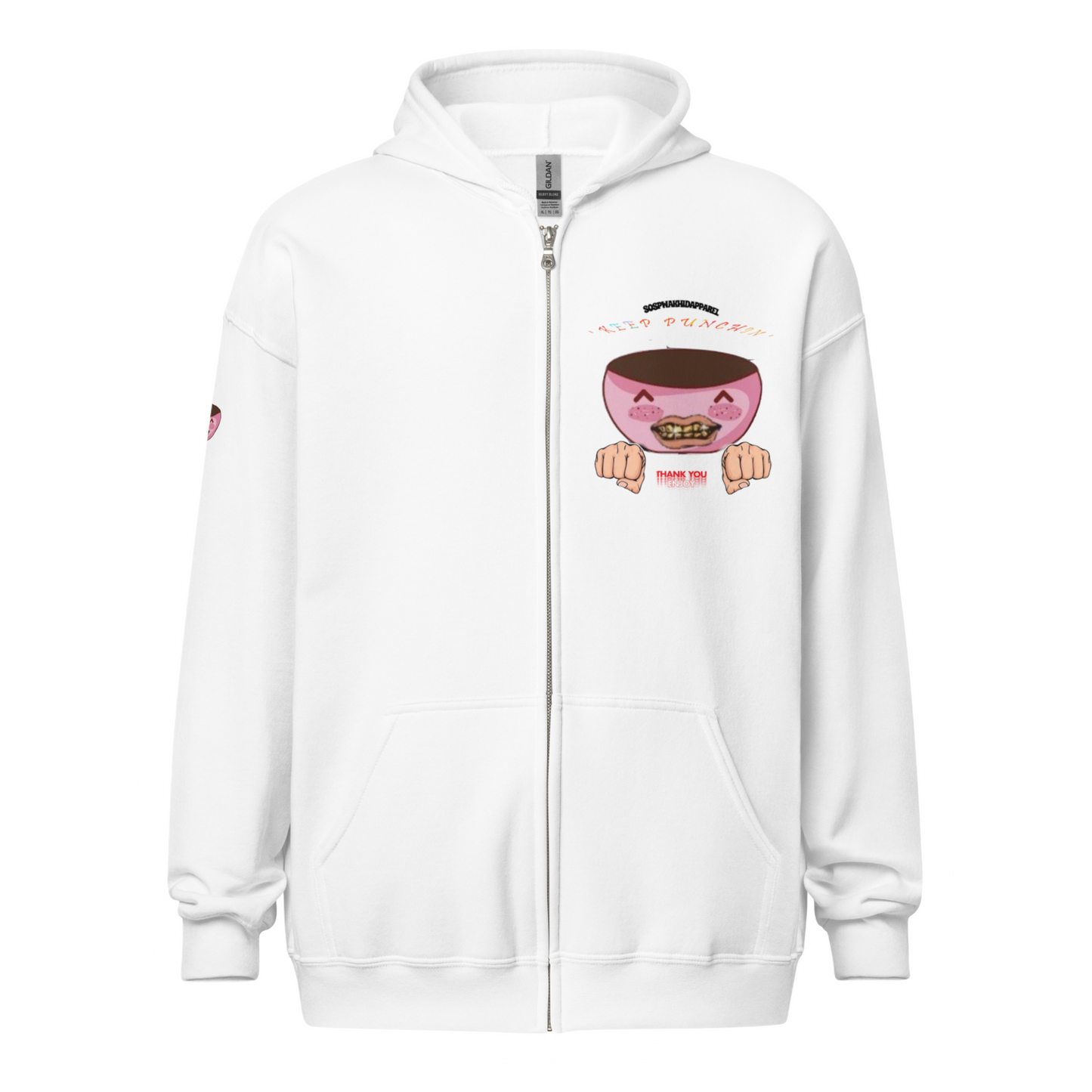 "Keep Punchin'! Sospwa" Zip-Up Jacket