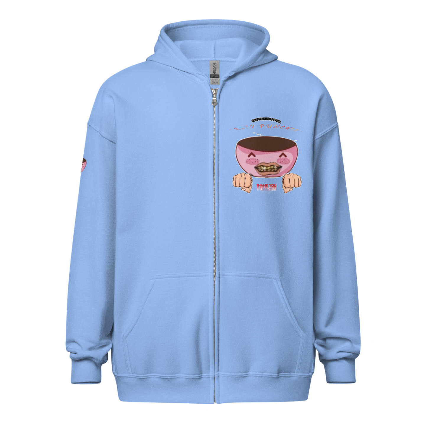 "Keep Punchin'! Sospwa" Zip-Up Jacket