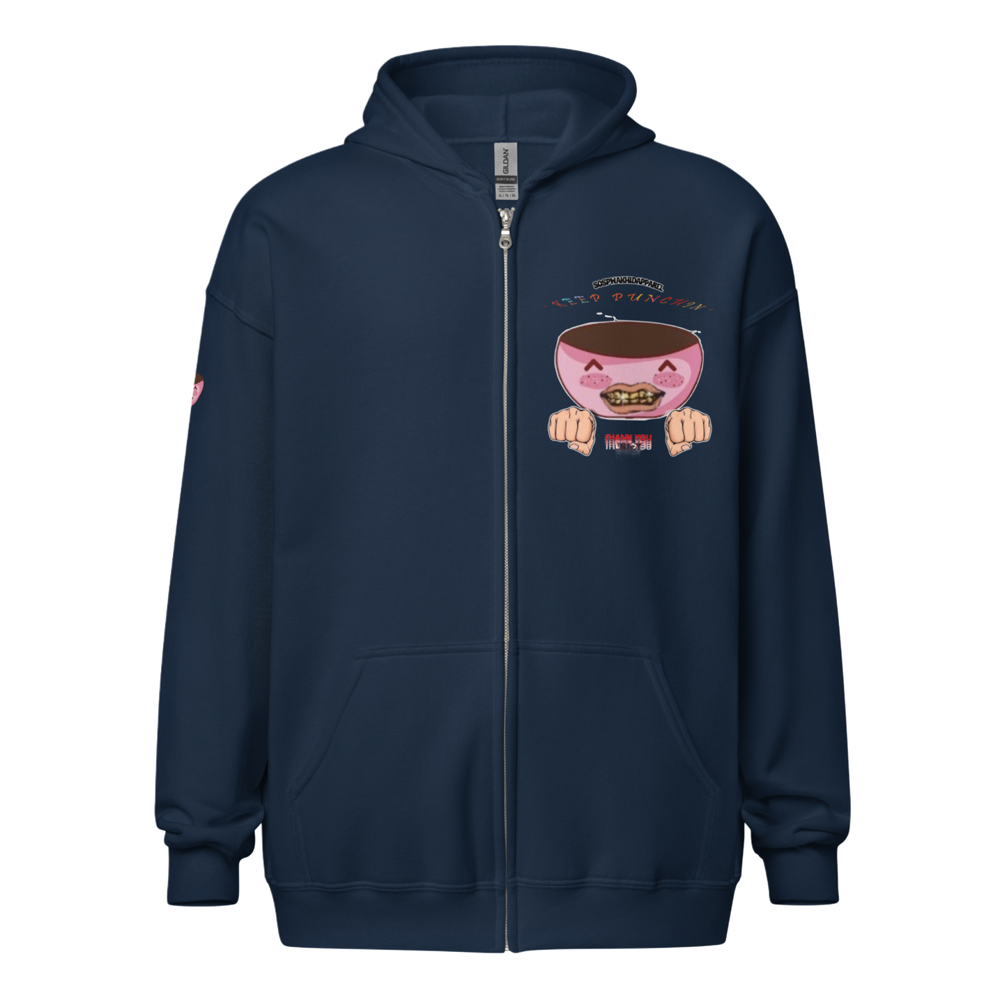 "Keep Punchin'! Sospwa" Zip-Up Jacket